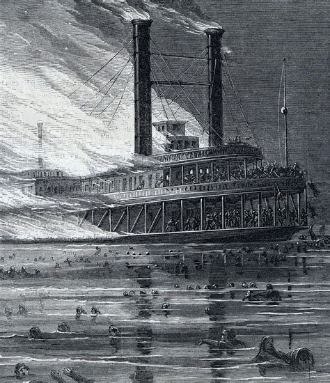 On The Mississippi Near Memphis The Steamboat Sultana Explodes And