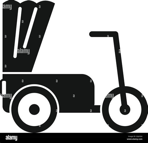 Asian Cycle Rickshaw Providing Transport Icon In Simple Style On A