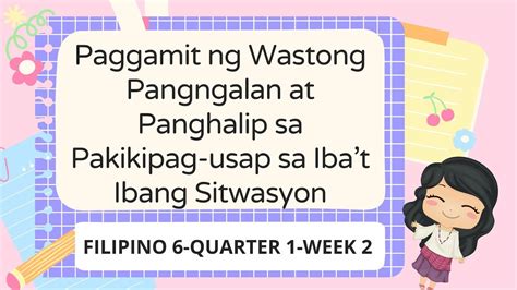 Filipino Quarter Week Paggamit Ng Pangngalan Sa Pagsasalaysay Hot Sex