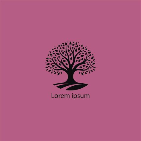 Premium Vector Black Tree Logo White Background