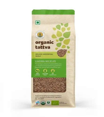 Organic Masoor Dal Whole High In Protein Packaging Size G