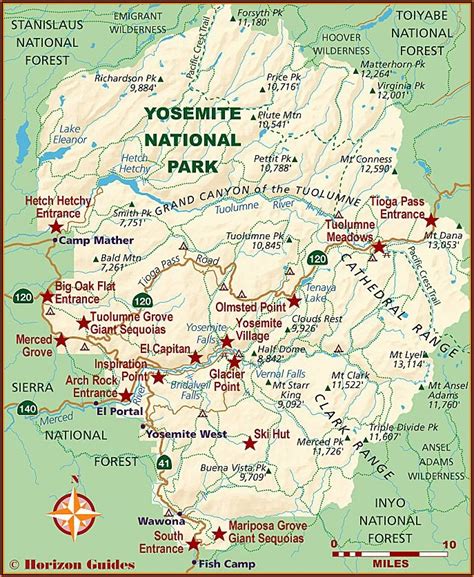 Yosemite National Park Map With Lodging London Top Attractions Map