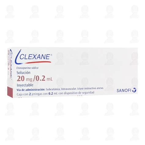 Clexane 20 Mg Solución Inyectable 2 Jeringas 02 Ml