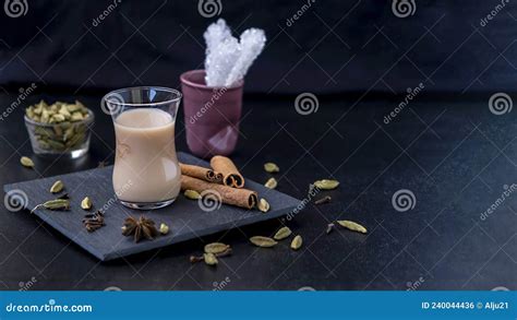 Traditional Indian And Middle Eastern Hot Drink Masala Tea Or Karak