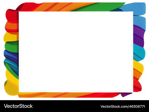 Rainbow border frame Royalty Free Vector Image