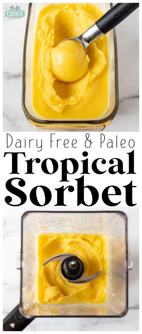 Easy Tropical Mango Sorbet No Churn • The Fit Cookie