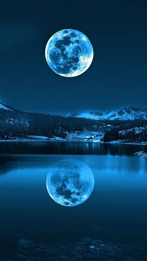 Moon in Cold Lakes iPhone Wallpapers Free Download