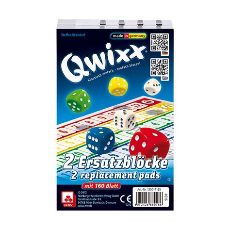 Qwixx Original Ersatzblöcke NSV Nürnberger Spielkarten Verlag