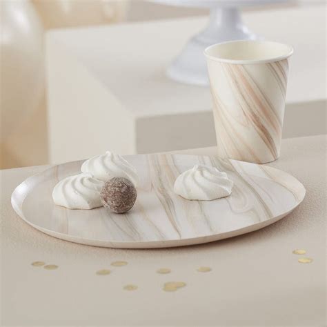 Marble Party Plates Adult Paper Plates Wedding Party Supplies