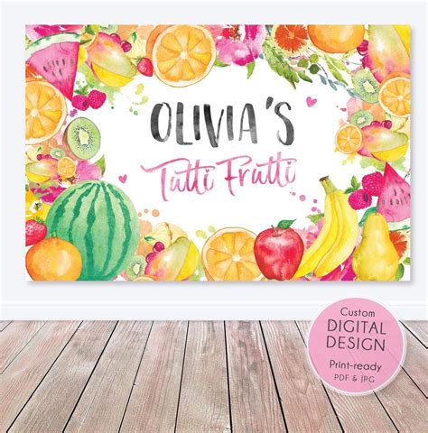 Twotti Frutti Backdrop Tutti Frutti Birthday Banner Etsy