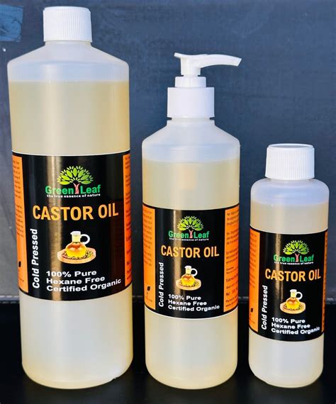 Castor Oil Organic 100 Pure Cold Pressed Hexane Free 100ml 500ml 1000 Ml Ebay