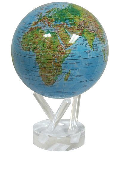 Mova Globe In Blue With Relief Map And Gloss Finish 45 Diameter