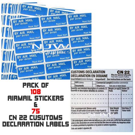 Self Adhesive Customs Declaration Label And Airmail Stickers Various Quantities Ebay