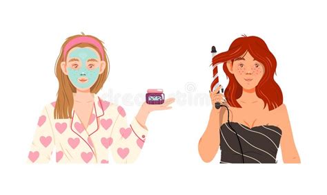 Applying Hair Mask Stock Illustrations 328 Applying Hair Mask Stock