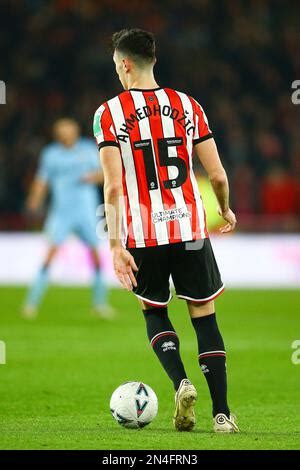 Anel Ahmedhodžić 15 of Sheffield United fouls Tariqe Fosu 7 of