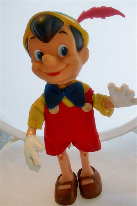 Rare Vintage Walt Disney Poseable Rubber Pinocchio Doll Made