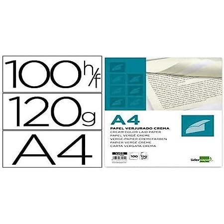 Papel Verjurado Liderpapel A4 120g M2 Crema Paquete De 100 Hojas