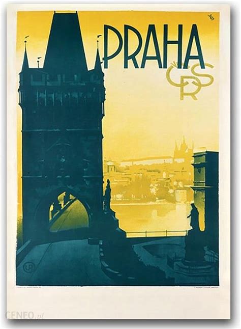 Retro Plakat Na P Tnie Praga Czeski A X Cm Opinie I