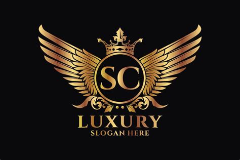 Luxury royal wing Letter SC crest Gold color Logo vector, Victory logo ...