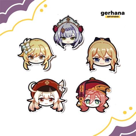 Genshin Impact Chibi Sticker Noelle Klee Jean Lumine Yanfei Shopee