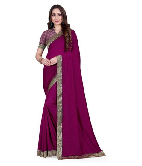 Seema Saree Purple Vichitra Silk Saree Buy Seema Saree Purple