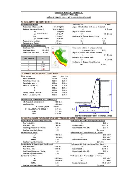 Memoria Cálculo Muro De Contención 170919 Pdf Ingeniería De Edificación Sectores Economicos