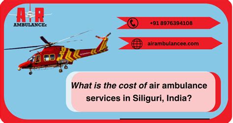 What Is The Cost Of Air Ambulance Services In Siliguri India Air