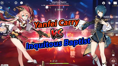 Spiral Abyss 3 7 3rd Floor Yanfei Carry VS Inquitous Baptist YouTube