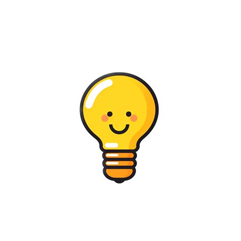 Cute Light Bulb Idea Icon Sticker Clipart 24282428 PNG