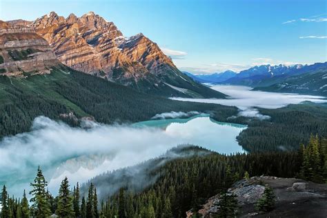 Sunrise on Peyto Lake Photograph by Rejean Dombrowski - Fine Art America