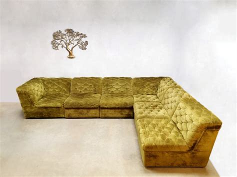 Vintage Velvet Green Modular Velvet Sofa Lounge Bank Laauser Bestwelhip