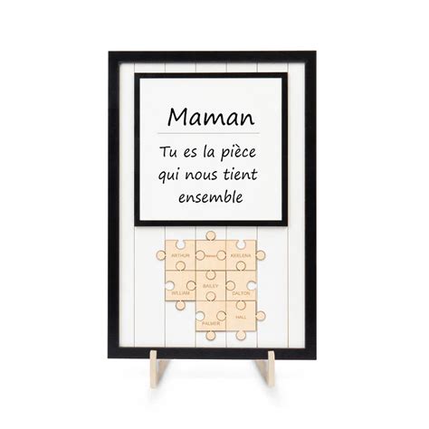 À Ma Maman Cadre en bois 8 prénoms personnalisé