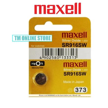 SR916SW 373 ORIGINAL MAXELL SILVER OXIDE BATTERY MADE IN JAPAN SR916SW