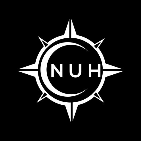 nuh abstract monogram shield logo design  black background nuh