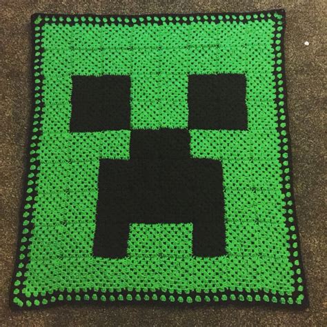 Granny Squares Minecraft Creeper Blanket Crochet Minecraft Crochet