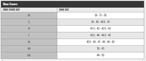 Louis Garneau Shoe Cover Size Chart A Visual Reference Of Charts