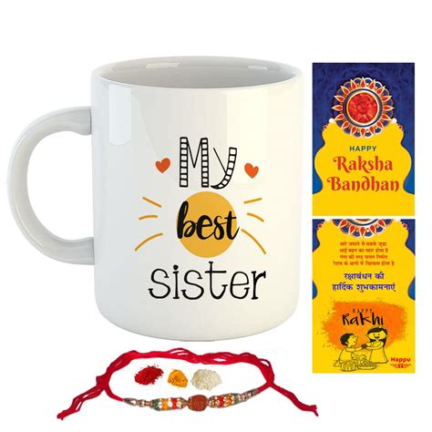 buy lamf rakshabandhan coffee mug gift  rakhi greeting card roli