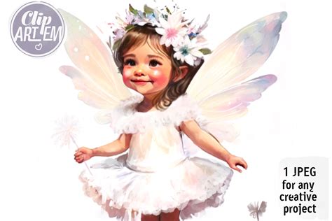 Adorable Little Baby Fairy Image for Dig Graphic by clipArtem ...