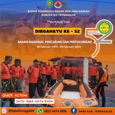 Keluarga Besar BPBD Kabupaten Trenggalek Mengucapkan Dirgahayu Ke 52