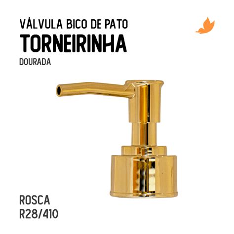 Válvula Bico de Pato Torneirinha R28 410 Dourada Frete Barato Para