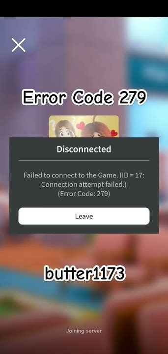 Error Code 279 Robloxerror Roblox Youtube