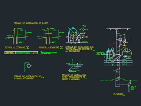 Detalle Poste De Luz En AutoCAD Descargar CAD Gratis 251 25 KB