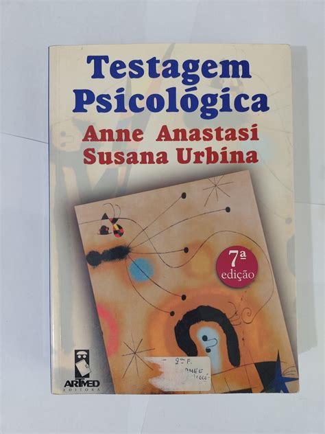 Testagem Psicológica Anne Anastasi e Susana Urbina Seboterapia Livros