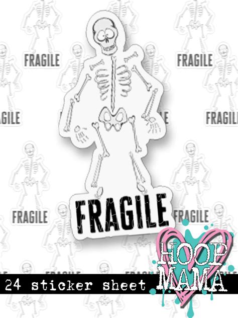 S244 - Fragile Bones STICKER SHEET - HoopMama