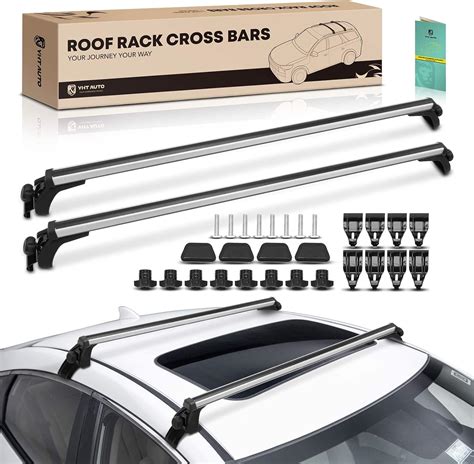 Yhtauto 165lbs 52 Universal Roof Rack Cross Bars With 3 Pairs Of Mounting Clamps