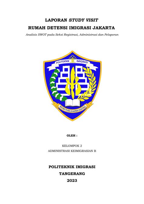 PDF LAPORAN STUDY VISIT RUMAH DETENSI IMIGRASI JAKARTA Analisis