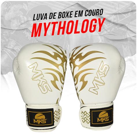 Luva De Boxe Muay Thai MKS Mythology Em Couro Maior Marca De Boxe E