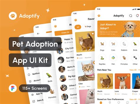 Adoptify Pet Adoption App Ui Kit Behance