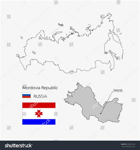 Map Of Mordovia Republic Russia Royalty Free Stock Vector 240471646