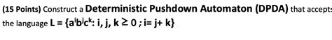 Solved A Points Construct A Deterministic Pushdown Chegg